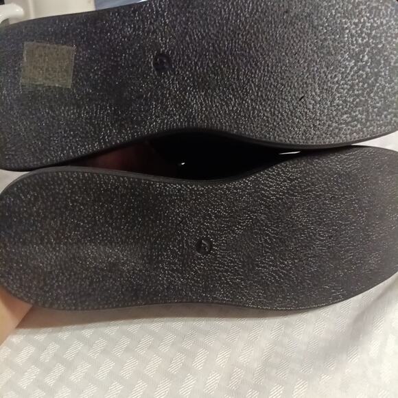 Cider Platform Slides Women's Size 41 10 Black Faux Leather Slip On Open Toe - Picture 5 of 6